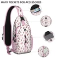 thumbnail image 2 of Sling Backpack,Pink Christmas Tree Pattern Crossbody Bag with Water Bottle Holder,Waterproof Sling Bag for Men/Women with Chest Phone Holder for Hiking,Travel, 2 of 6