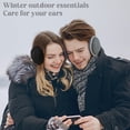 thumbnail image 5 of Loritta 2 Pacs Winter Earmuffs for Women, Foldable Warm Cable Knit Fleece Ear Muffs Black and Gray, 5 of 6