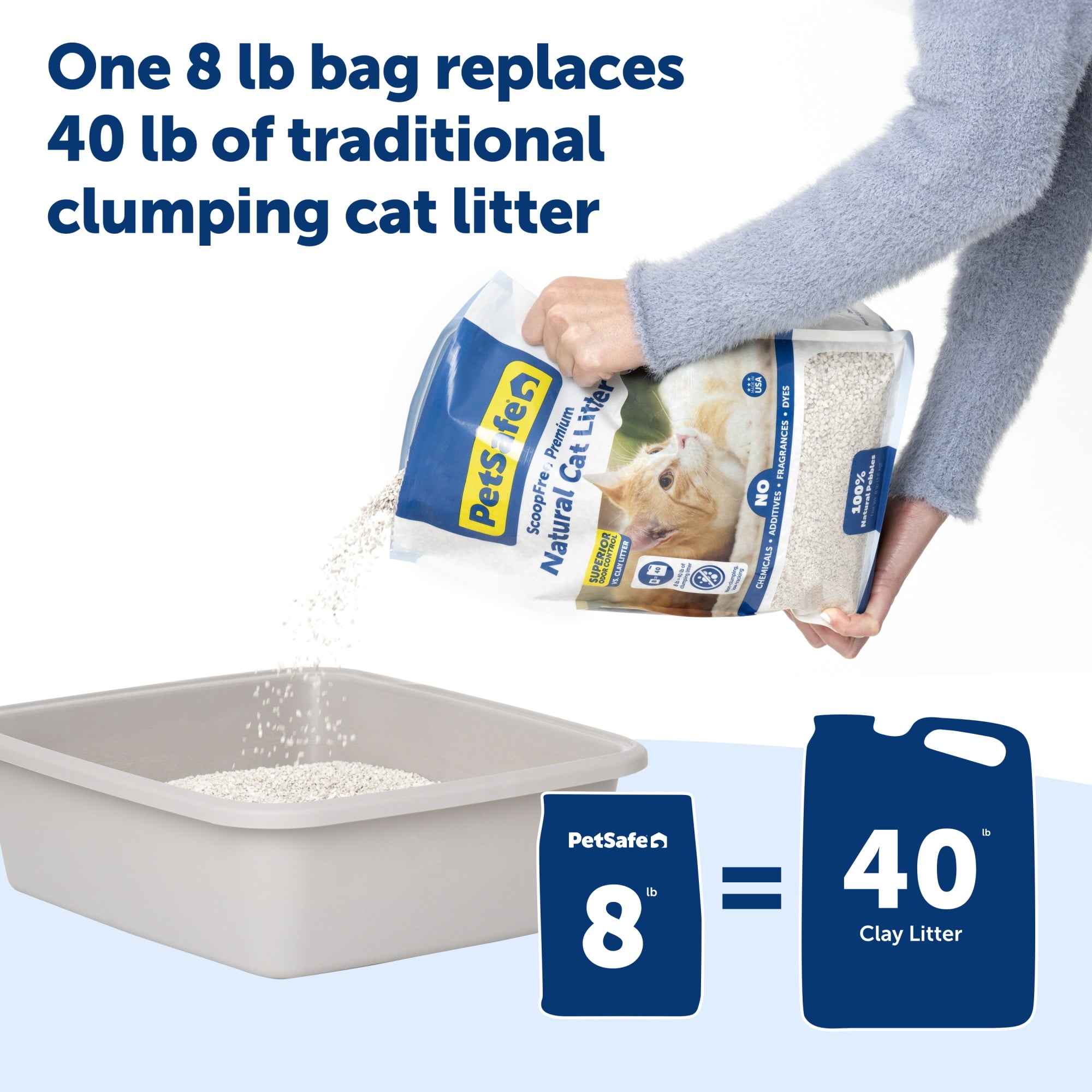 PetSafe ScoopFree Premium Natural Cat Litter Bag, 30+ Day Superior Odor Control, 8 lb
