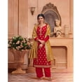 thumbnail image 2 of Party Wear Indian Pakistani Designer Salwar Kameez Plazzo Pant Suits ( Red, XL - 44 ), 2 of 5