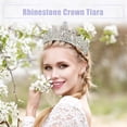 thumbnail image 2 of Women Faux Crystal Queen Crowns Tiara Princess Rhinestone Tiaras Cosplay Silver Tone Assorted Color, 2 of 6