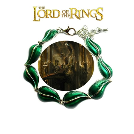 Lord Of The Rings Elven Lord of the Rings Elven Leaf Charm Bracelet Movie Book Series Jewelry Multi Charms - Wristlet - Superheroes Brand Movie Collection ()