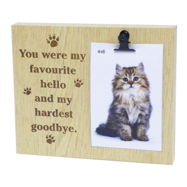 Cat Pawprints - 'You Were My Favourite Hello And My Hardest Goodbye' 4 X 6" Photo Can Be Clipped Photo Board