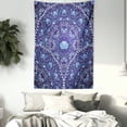 thumbnail image 3 of Navy Blue Tapestry, Circular and Floral alike Oriental Style Patterned Design Artwork, Wall Hanging for Bedroom Living Room Dorm Decor, 40W X 60L Inches, Navy Blue White and Blue, by Ambesonne, 3 of 5