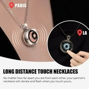TOTWOO Long Distance Touch Necklace| Vibration & Light Up Smart Necklace for Long Distance Relationship Gifts| Couples Necklace with Natural Agate Gift