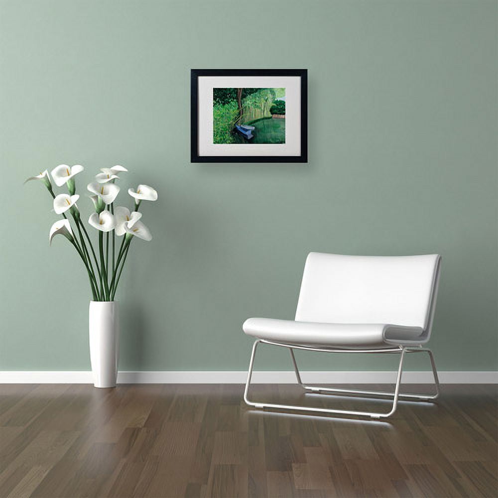 Trademark Fine Art "Two Boats" Canvas Art by Anonymous, Black Frame