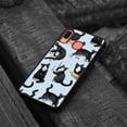 thumbnail image 4 of WIRESTER Shockproof Soft Rubber Cover Case for Samsung Galaxy A20 / A30 6.4" 2019, Black White Tuxedo Cat Playful Postures On Pale Aqua Background, 4 of 5