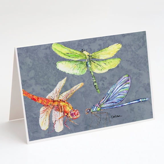 Dragonfly Times Three Greeting Cards and Envelopes Pack of 8