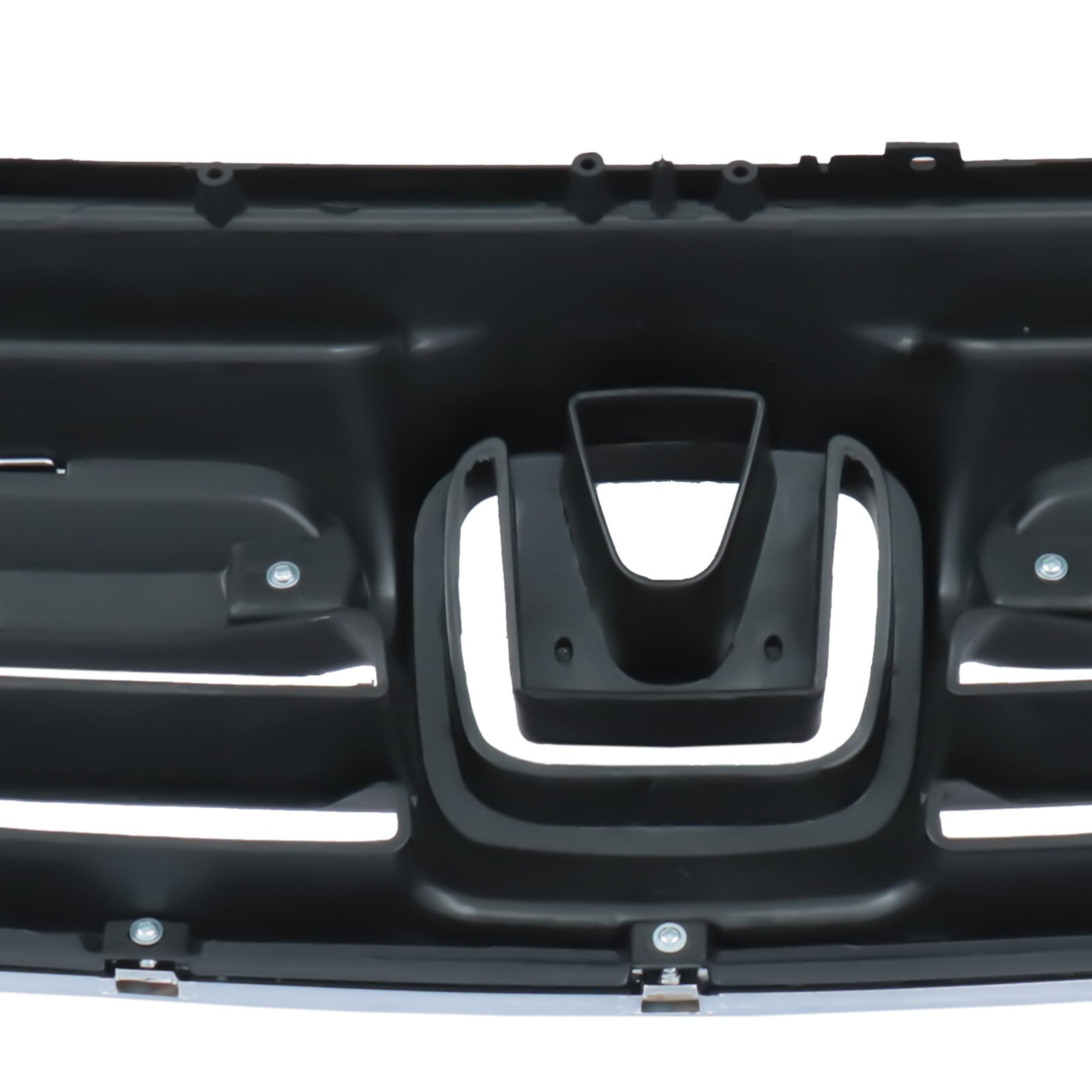 POWECHOX Front Grill Black W/Chrome Trim Compatible with Honda CRV CR-V 2002 2003 2004 Models, No Emblem