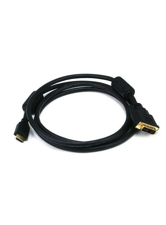 Monoprice 6ft 28AWG High Speed HDMI to DVI Adapter Cable with Ferrite Cores, Black