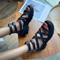 thumbnail image 4 of Vedolay Women's Sandals Womens Platform Wedges Sandals Dressy Summer Comfortable Beach Wedge Sandals Shoes,Black 8, 4 of 4
