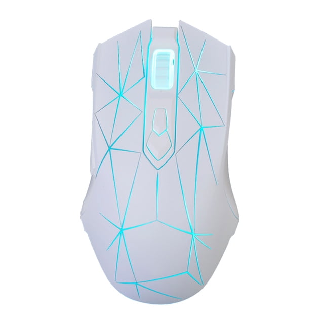 AJ52 7 Modes Rétroéclairés RVB Filaire Professionnel Sport Électronique Gaming DPI Réglable 750/1000/1250/1500/1750/2000/2500 Blanc+motif