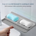 thumbnail image 3 of Dust-Proof Soap Holder for Shower Wall, Adhesive Wall-Mounted Bar Soap Dish - Ash, 3 of 6