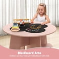 thumbnail image 4 of OLAKIDS Toddler Table and Chair Set with 4 Storage Stools, Wooden Flower Shaped Nesting Table with Blackboard Drawers, Children Multi-Activity Table for Art Crafts Draw Read Boys Girls 3+, 4 of 9