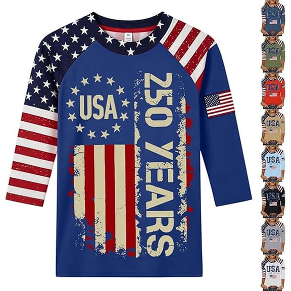 Trendfront Womens American Flag T-Shirt 4th of July Independence Day Crewneck Raglan Sleeve Tee Patriotic Fashion Holiday Tops for Women