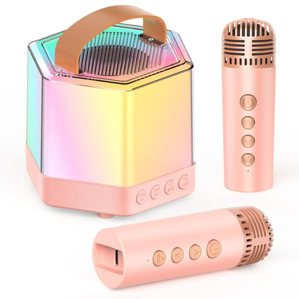 Máquina de karaoke AIDELF Mini portátil Bluetooth para niños con micrófono
