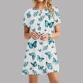 thumbnail image 1 of SMihono Robe d'Été Grande Taille pour Femmes 2023 Mode à Manches Courtes Imprimée Col Rond Robe Mini Ample pour Dames, 1 of 6