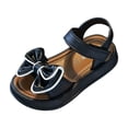 thumbnail image 6 of Mgmyaa Girls Bow Open Toe Sandals with Adjustable Straps Non-Slip Soft Sole Casual Summer Shoes, 6 of 9