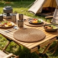 thumbnail image 5 of WWC Handwoven Round Placemats Set of 4, Washable Non Slip Heat-Resistant Linen Dining Mats, No Objectional Odor Hot Pads for Kitchen Table, 8 inch, 5 of 6