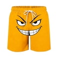 thumbnail image 4 of ITSAME Swim Trunks for Boys, Elastic Waist Funny Expression Print Loose Fit Summer Quick-Dry Beach Shorts Orange 5T, 4 of 6