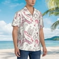 thumbnail image 3 of Honeii Romantic Travel In Paris Print Men’s Hawaiian Shirt,Classic Button-Down Short Sleeve Shirt, for Beach, Vacation, and Outdoor Activities,X-Large, 3 of 7