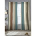 thumbnail image 2 of Teal Boho Stripes Sheer Curtains 96 Inch Length 2 Panels Set, Semi Transparent Voile Rod Pocket Curtains for Living Dining Room Bedroom Drapes Modern Bohemia Brown Beige Texture, 2 of 6