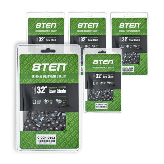 Full Chisel Skip Tooth Chainsaw Chain 32 inch .050 3/8 105 DL for Echo 5 Pack 810-CCC2324H