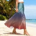 thumbnail image 4 of LWavelet Women Ombre Satin Maxi Skirt Elastic High Waist With Pockets Elegant Evening Long Skirt Mint Green M, 4 of 5
