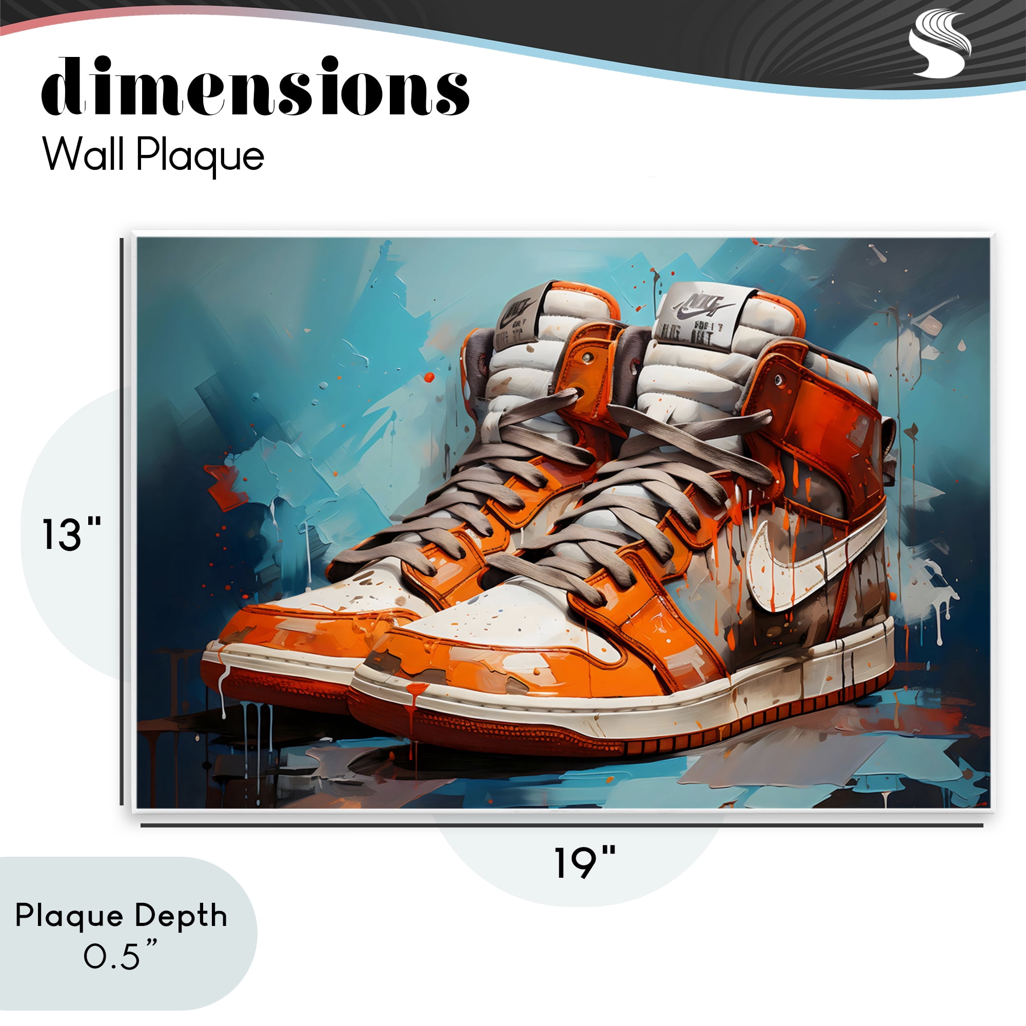 Stupell Industries Red & White Sneakers Splash Wall Plaque Art, design by Creative Studio