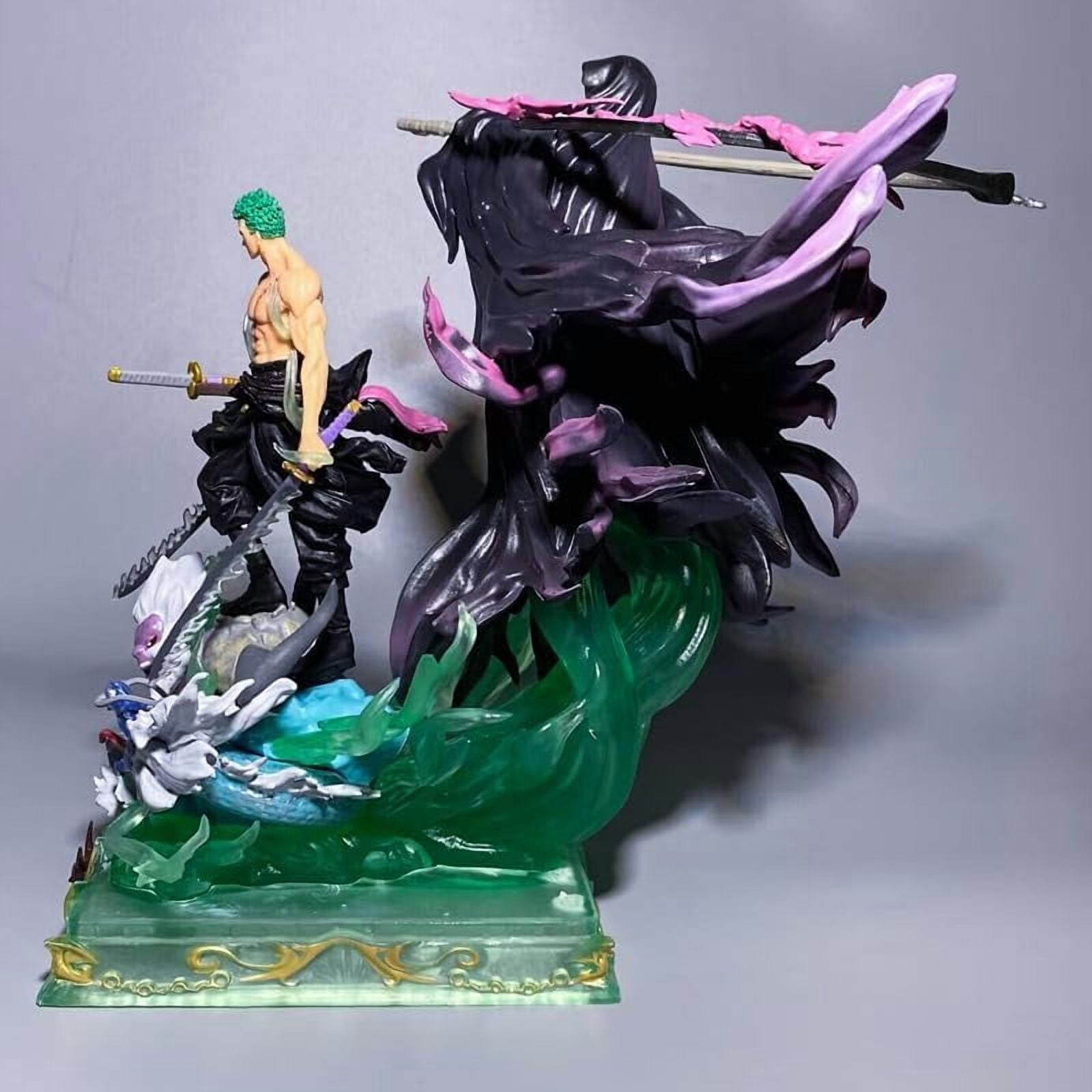 Zoro Figure Replacement Head Grim Reaper Zoro Figurine 24cm/9.4inch PVC Characters Collectible Handicrafts Souvenirs for Anime Fans Gifts