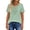 Grass Green, variant on Blouses for Women Summer Short Sleeve V Neck Lace Shirts Dressy Casual Boho Tunic Tops