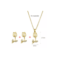 thumbnail image 2 of Set De Collar Y Aretes Tulipanes Para Mujer, Dorado, 2 of 4