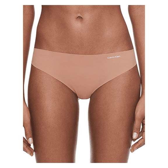 Calvin Klein Women's Invisibles Thong Panty, Sandalwood, S.