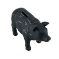thumbnail image 2 of Black Ceramic Pig Shaped Coin Bank Butcher Chart Piggy Bank 6 in., 2 of 4