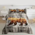 thumbnail image 2 of Homewish Safari Animal Bear Bedding Comforter Set,Rustic Pine Tree Twin Comforter Sets,Orange Gray Bedding Set For Boys Kids,Breathable Home Decor Reversible,2 Pieces, 2 of 8