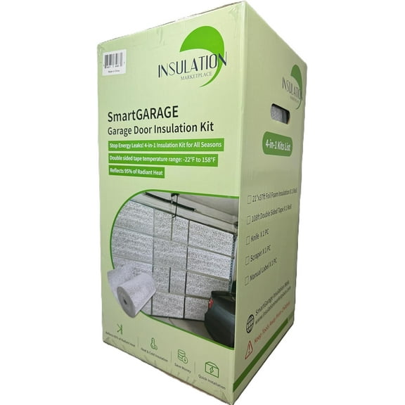 SmartGARAGE Reflective Garage Door Insulation Kit – Double Foil Radiant Barrier with Foam Core for Thermal & Sound Control