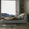 thumbnail image 3 of Modern King Size Upholstered Platform Bed with Oversized Ultra-soft Cushioned Headboard and 1000 Lbs Weight Capacity, No Box Spring Needed, Noiseless, Grey, 3 of 7