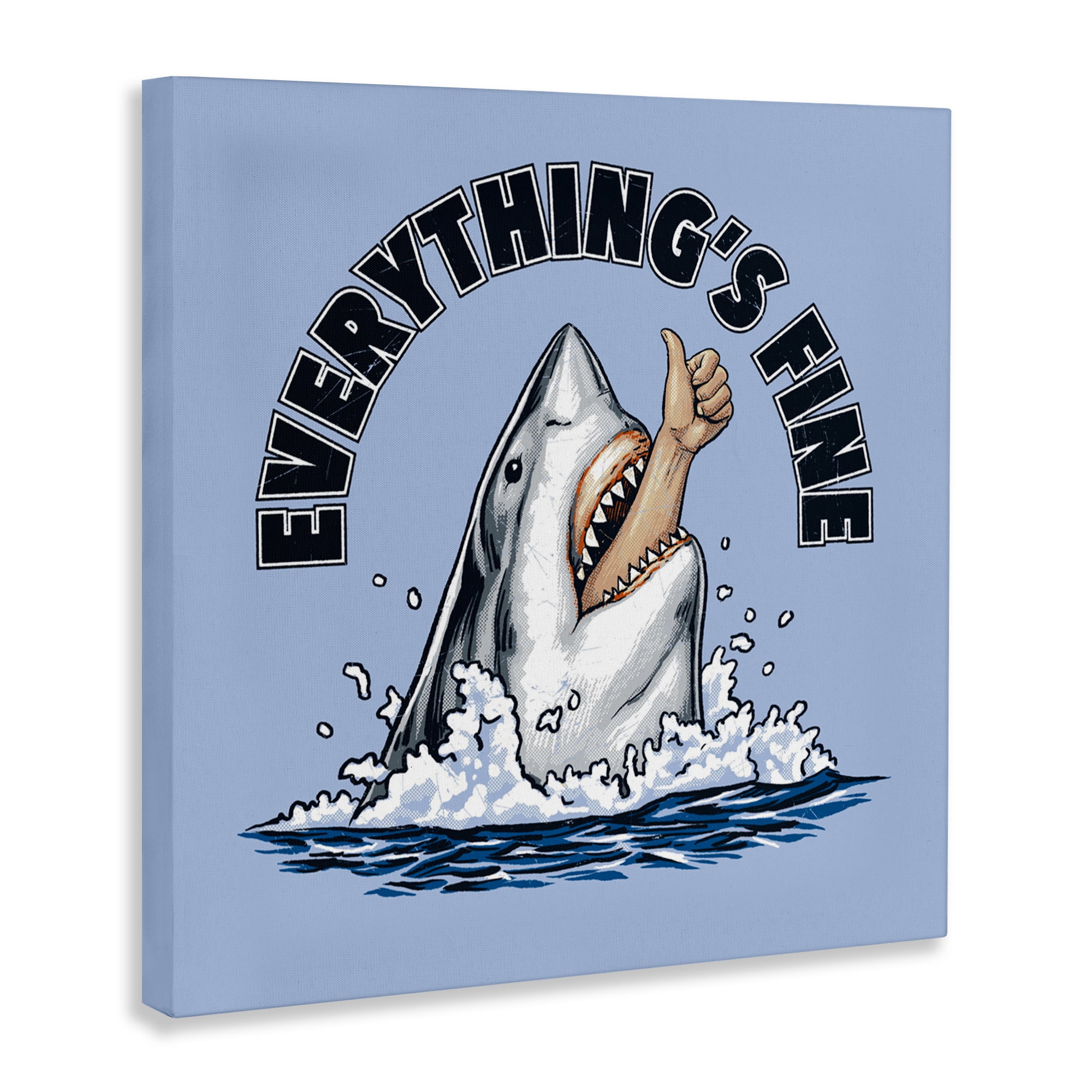 Everything's Fine Shark Bite Canvas Wall Art, design by Jedco Brands Inc.