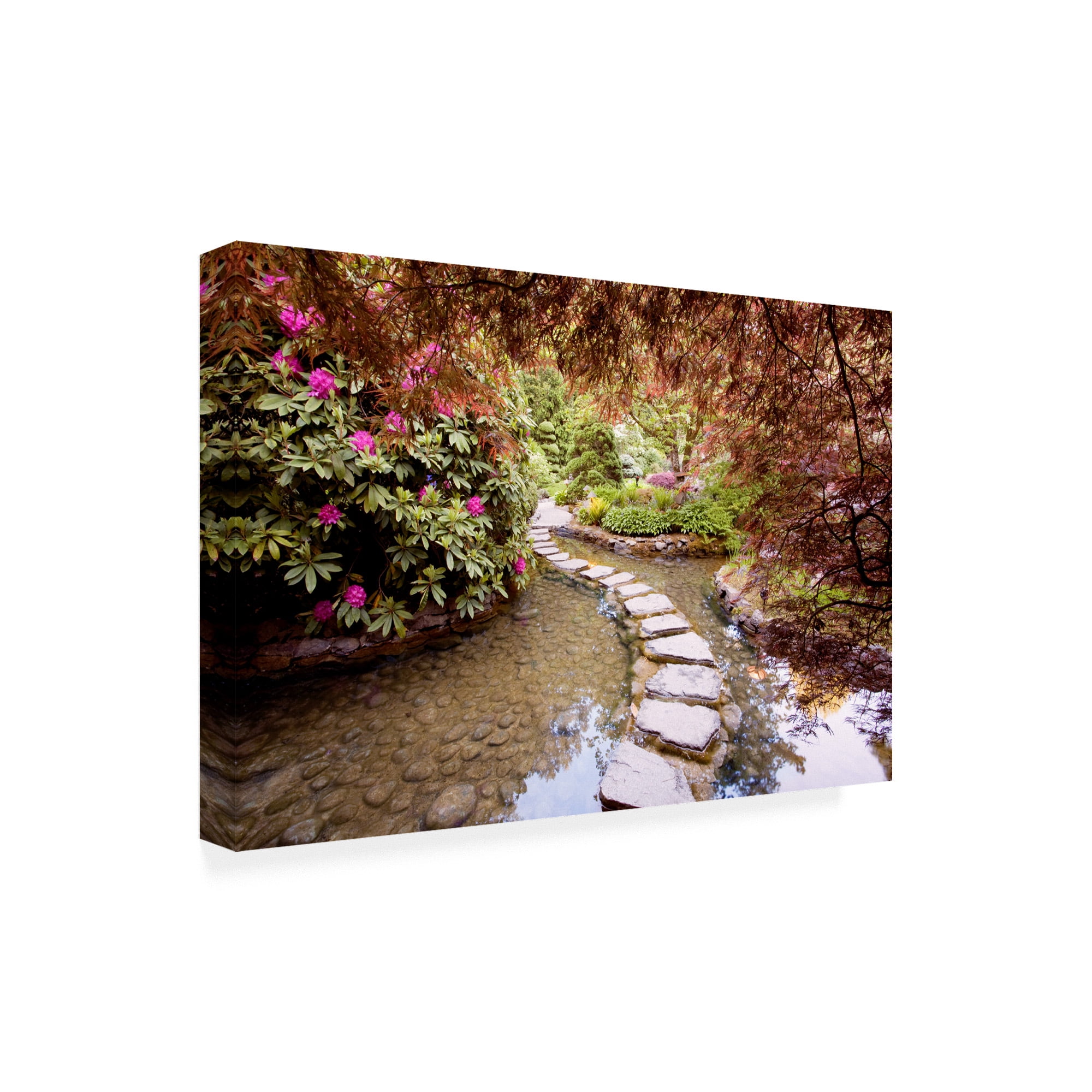 Trademark Fine Art 'Stepping Stones At Butchart Gardens Victoria B.C.' Canvas Art by Monte Nagler