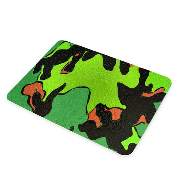 KuzmarK Glass Cheese Cutting Board 11"x7.75" - Camoflauge Green Pop