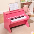 thumbnail image 2 of Gymax 25 Keys Digital Piano w/Music Stand Teaching Mode Lighted Keys 6 Instruments Pink, 2 of 10