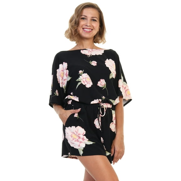 Angelina Brushed Microfiber Short Sleeves Romper