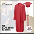 thumbnail image 3 of Unisex Matte Graduation Cap Gown Tassel Package, High School and University, 3 of 8