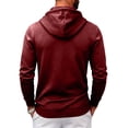 thumbnail image 4 of Hearthz Mens Zipper Hoodie Long Sleeve Mens Hoodie Jacket Streetwear Oversized Fall Winter Hoodie Men with Pocket Wine M, 4 of 5