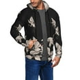 thumbnail image 2 of Goofa Japanese White Crane Pattern Mens Full-zip Hoodie, Zip-up Pullover Hooded Sweatshirt, Kangaroo Pocket Hoodie Ideal for Daily Wear, Travel, and Home-3X-Large, 2 of 5