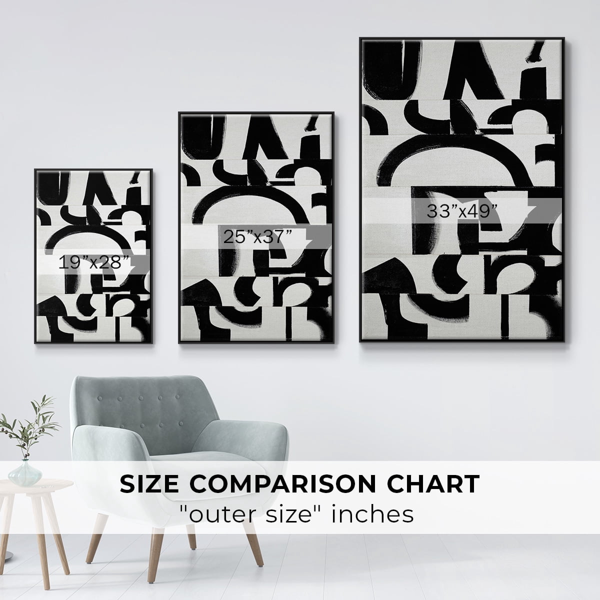 Prosperous Elements V11 Framed Premium Gallery Wrapped Canvas - Ready to Hang - 25 x 37 - Black Floating Frame