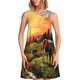 thumbnail image 1 of Fotbe Oil Painting Style Pasture Cow Vestido de Verano sin Mangas para Mujer – Vestido Midi Línea A, Estilo Camiseta Floral, Vestido Playero Casual y Fluido, 1 of 7