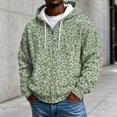 thumbnail image 2 of Rggeeun Leopard Sweatshirts for Men Zip Up Hoodie Loose Fit Winter Hoodies Long Sleeve Top with Pockets Travel,Green,4XL, 2 of 4
