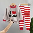 thumbnail image 2 of Caqnni Baby Girl 2 Piece Outfits Sweatshirt and Elastic Pants Fall Winter Set Fall Winter Outfit for Girls 6 9 12 18 24 Months，Red，1-2 Years, 2 of 4