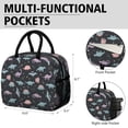thumbnail image 6 of Womens Black Dinosaurs Stars Pterosaurs Pattern Lunch Box for Work,Insulated Lunch Bag for Women,Loncheras Para Mujer,Leakproof Adult Lunch Bag for Work,Beach,Travel,Picnic,Camping, 6 of 7